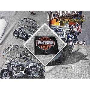 VTG Harley Davidson Shirt Chrome Sweet Chrome USA Medium L Kayne AD Farrow Ohio